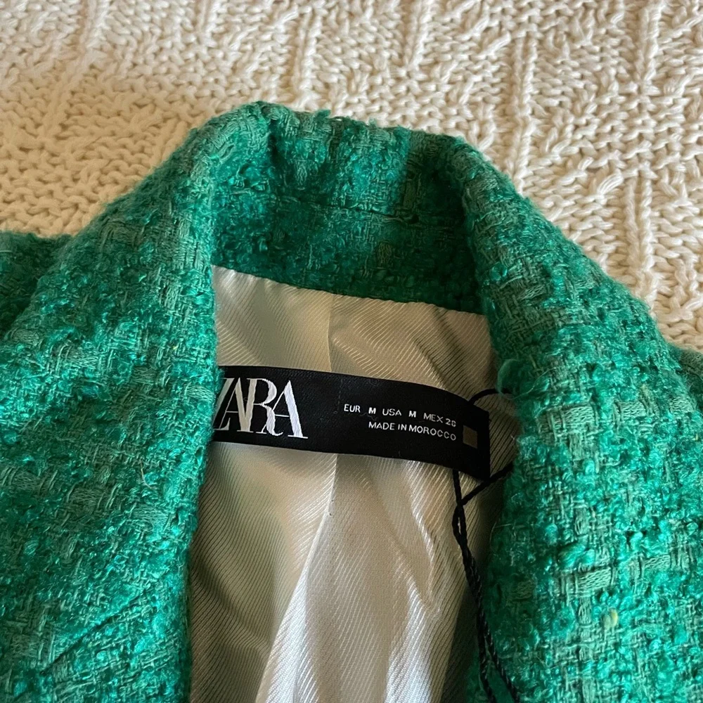 ZARA BUTTON TEXTURED WEAVE BLAZER - Picture 2 of 16